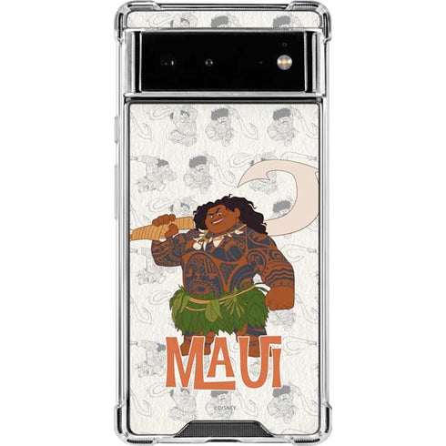 Disney Princess Moana Maui Pattern Google Pixel 6 Clear Case